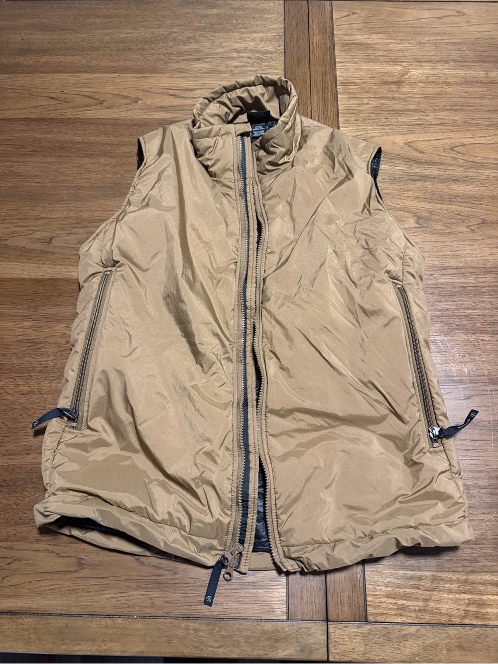 Men's Tan Quilted Field Vest with High Collar